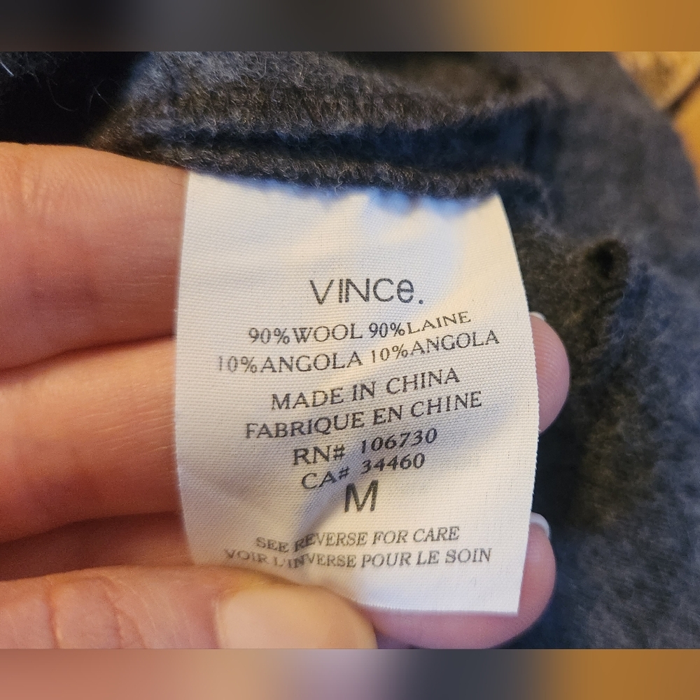 Bergdorf Goodman Vince Angola Wool Charcoal Gray Dolman Short Sleeve Sweater Med - Picture 12 of 12